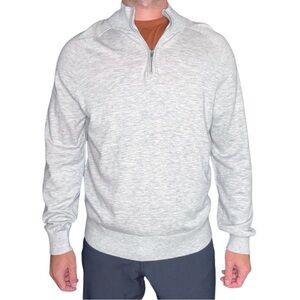 NAADAM Men’s Soft Cotton Blend 1/4 Zip Sweater Size Medium Gray
